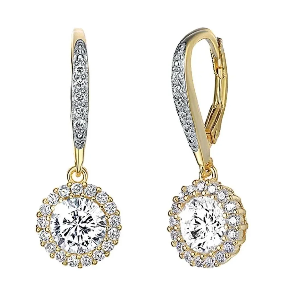 Genevive 14 K Over Sterling Silver Earrings
